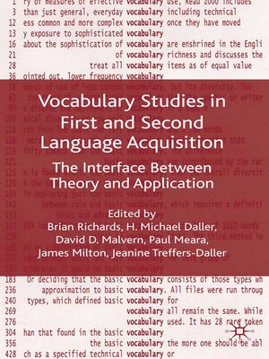 cover image of Vocabulary Studies in First and Second Language Acquisition